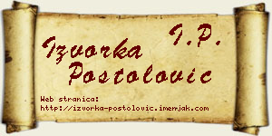 Izvorka Postolović vizit kartica